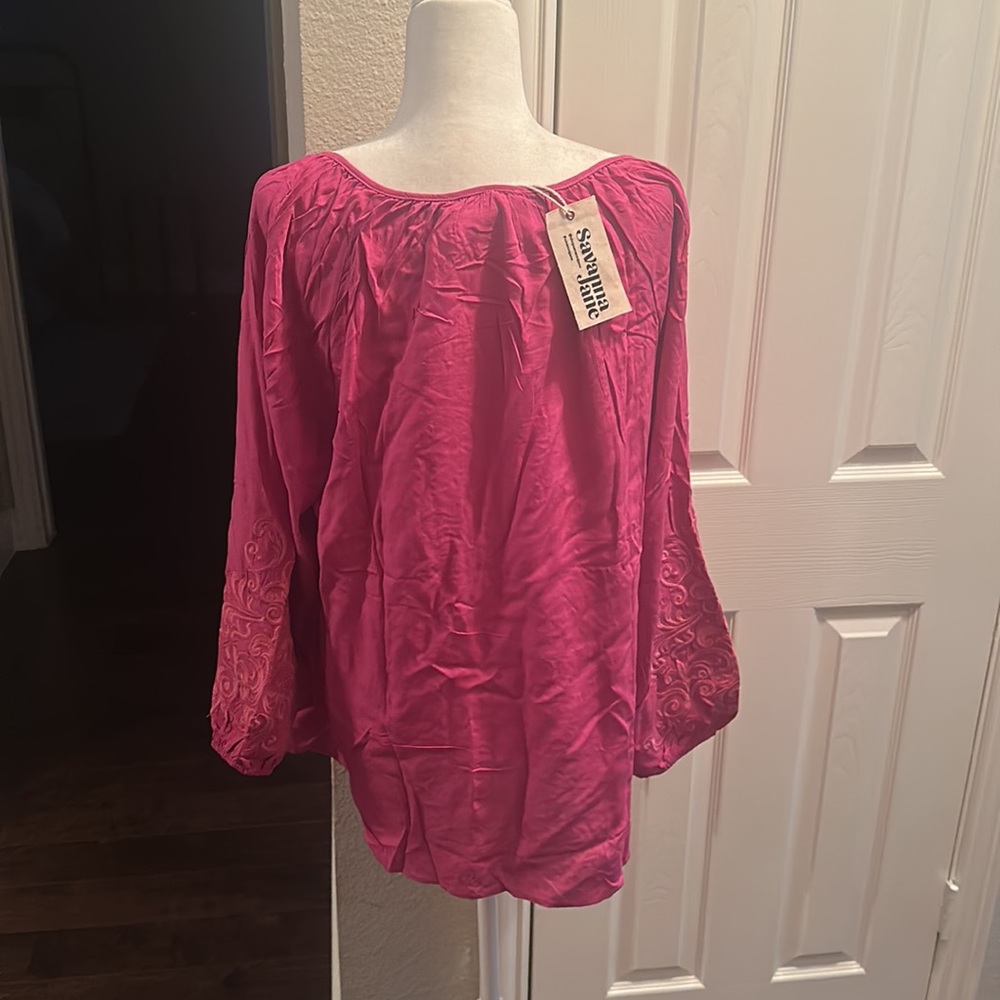 Pink Embroidered Savannah Jane Blouse - Picture 6 of 6